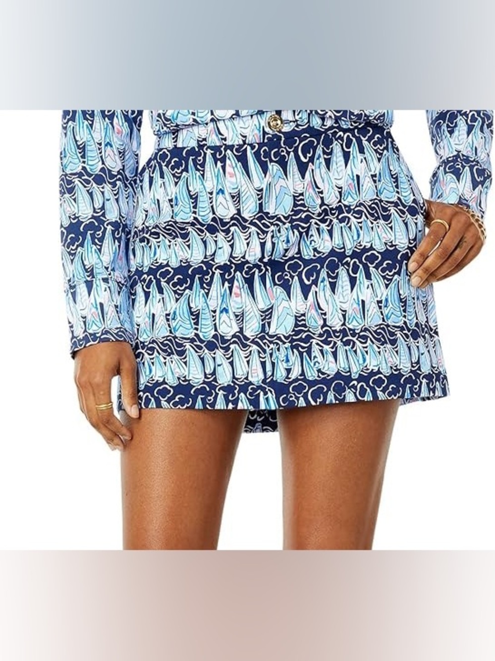 Lilly Pulitzer Navy Sailboat Print Skort
